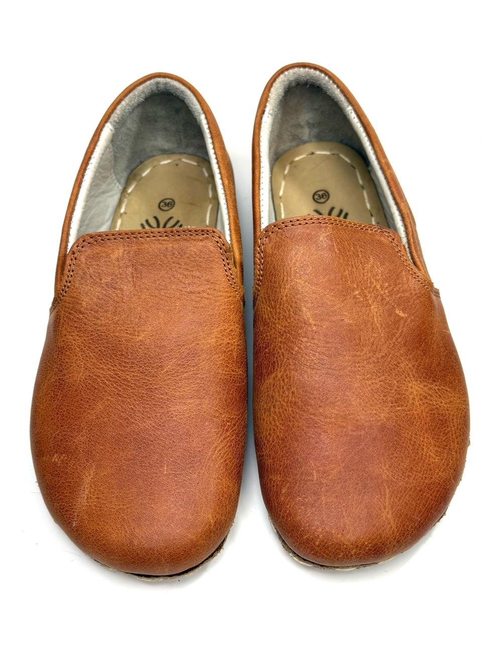 Earthing Harmony Tan Leather Barefoot Grounding Shoes | 36